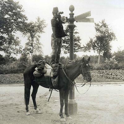 Hunters by horse